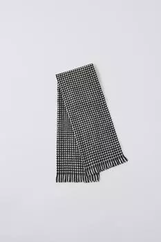 Мягкий на ощупь шарф в клетку gingham ZARA, черный
