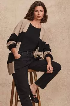 Мягкий на ощупь, уютный, трикотажный удлиненный кардиган Next, черный