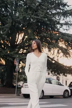 Мягкий на ощупь вязаный кардиган ZARA, белый