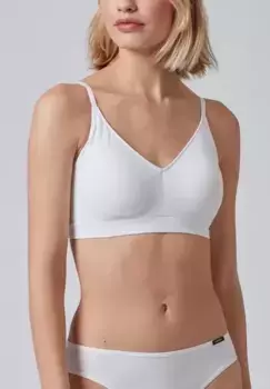 Мягкий обтягивающий бюстгальтер "Cotton Essentials" Skiny, белый