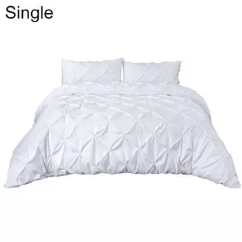 Мягкий однотонный комплект постельного белья со складками, пододеяльник, наволочка - белый, одинарный Stuttg