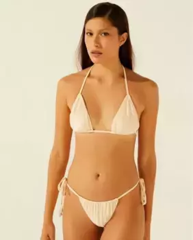 Мягкий однотонный треугольный верх бикини Agua de coco, белый