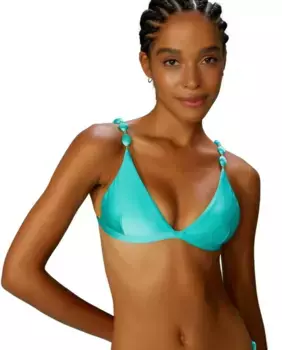 Мягкий однотонный треугольный верх бикини Blueman, синий