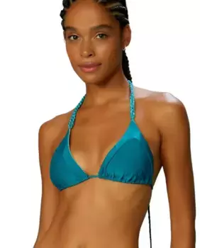 Мягкий однотонный треугольный верх бикини Blueman, синий