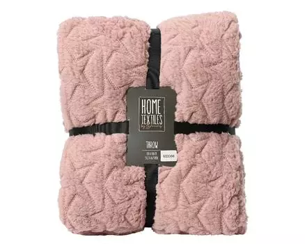 Мягкий плед, 100% хлопок, 150/200 см, вафельное пике, бежевый. Christmas Decoration, розовый