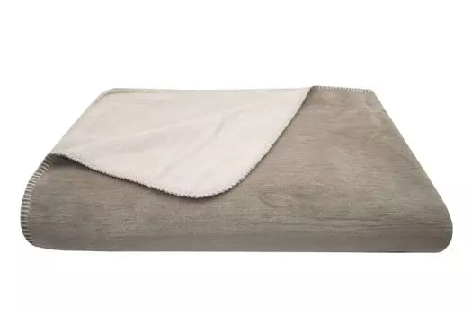 Мягкий плед, 150х200 см, коричневый (шоколадный) Zollner, бежевый