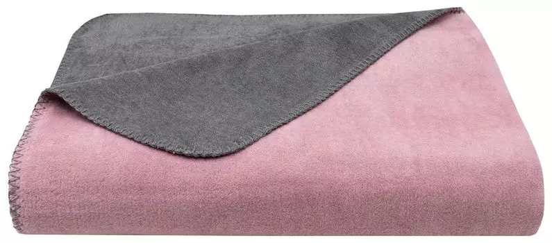 Мягкий плед, 150х200 см, светло-серый Zollner, розовый