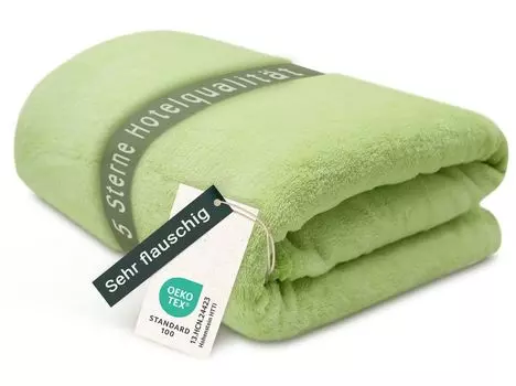 Мягкий плед, 220х240 см, зеленый (яблочно-зеленый) Zollner