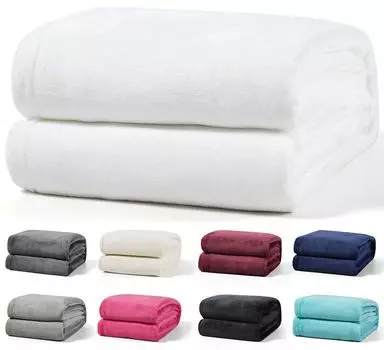 Мягкий плед 230х270 см белый, пушистый, теплый, уютный плед, флисовый плед leonado vicenti