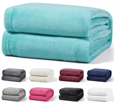 Мягкий плед 230х270 см голубой теплый пушистый плед флисовый плед leonado vicenti, бирюзовый