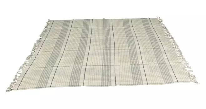 Мягкий плед "Бахрома" белого/серого цвета, 150х200 см, 70% хлопок, качественный плед, плед на диван, плед на диван. Frank-Flechtwaren, белый