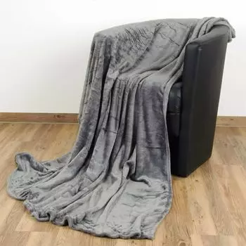 Мягкий плед "Целина" - качественный пушистый плед, 130 х 170 см - баклажан. Bestlivings, серый