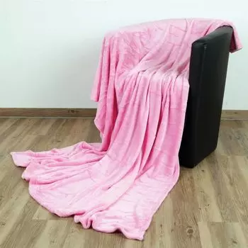Мягкий плед "Целина" - качественный пушистый плед, 150 х 200 см - розовый. Bestlivings