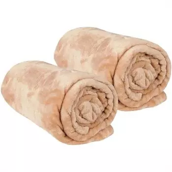 Мягкий плед "Целина" в упаковке 2 шт. - качественный пушистый плед, 210 х 280 см - розовый. Bestlivings, коричневый