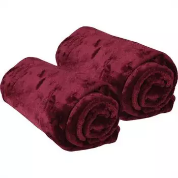 Мягкий плед "Целина" в упаковке 2 шт. - качественный пушистый плед, 60 х 80 см - желтый Bestlivings, фиолетовый