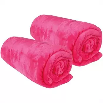 Мягкий плед "Целина" в упаковке 2 шт. - качественный пушистый плед, 150 х 200 см - розовый. Bestlivings