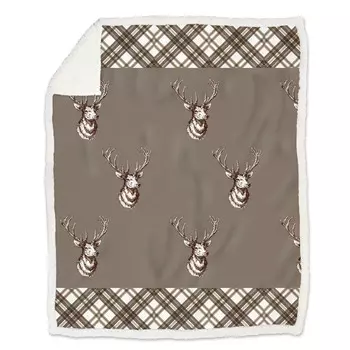 Мягкий плед из микрофлиса с рисунком оленя - Trophy Daunex, горлинка