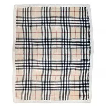 Мягкий плед из микрофлиса с рисунком в клетку - Boston Daunex, натуральный