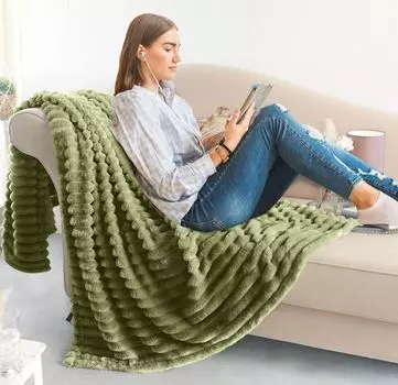 Мягкий плед Memphis из кашемира, разные цвета круглый год 150 х 200 см - кремовый (10) Dreamhome