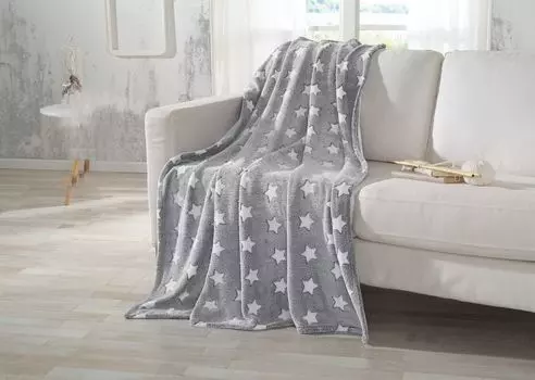 Мягкий плед "Мирабелла" - качественный пушистый плед, на ощупь кашемира, 130 х 170 см - кремовый. Frank-Flechtwaren, белый