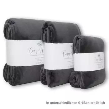 Мягкий плед на диван приятного темного антрацитового цвета, размер - 220х240 см Carpetia