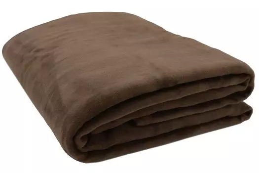 Мягкий плед с переплетом, 220х240 см, оранжевый Zollner, коричневый