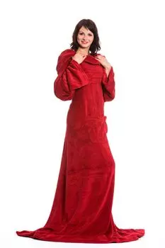 Мягкий плед с рукавами, 170х200 см, светло-серый (серый) Zollner, красный