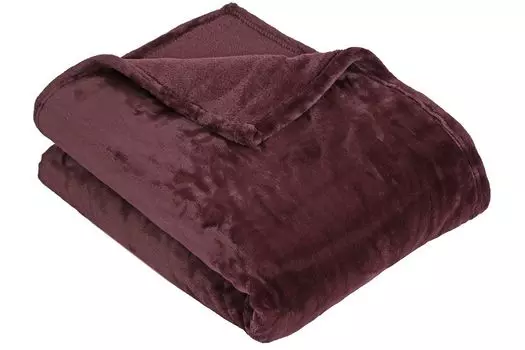 Мягкий плед суперпушистый, 220х240 см, темно-серый (антрацит), 100% полиэстер Zollner, красный