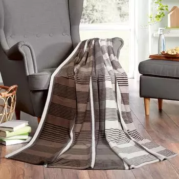 Мягкий плед, суперпушистый плед из микрофибры 150х200см (круги) Пушистый плед на диван, диван и кровать, покрывало - плед на диван Bestlivings, коричневый