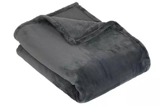 Мягкий плед тракторный флисовый плед из микрофибры с трактором 100 х 140 см Zollner, темно-серый