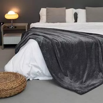 Мягкий плед, вафельный флисовый плед, плед, уютный плед для дивана, 200 х 240 см Paco Home, серый