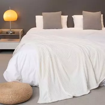 Мягкий плед, вафельный флисовый плед, плед, уютный плед для дивана, 200 х 240 см Paco Home, бежевый