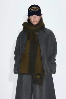 Мягкий полосатый шарф ZARA, хаки