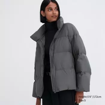 Мягкий пуховик Powder (NANODESIGN) Uniqlo, серый