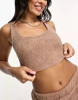 Мягкий пушистый жилет шоколадно-коричневого цвета Loungeable