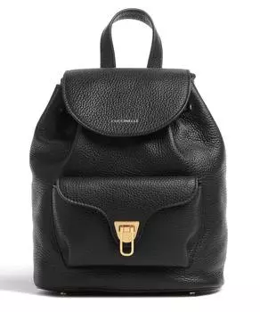 Мягкий рюкзак Beat из зернистой яловой кожи. Coccinelle, черный