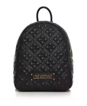 Мягкий рюкзак с молнией и логотипом Love Moschino, черный