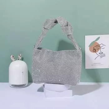 Мягкий серебряный клатч PEACH ACCESSORIES, серебро