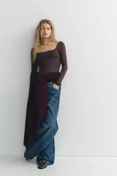 Мягкий шарф ZARA, бордовый