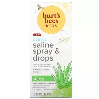 Мягкий Солевой Спрей и Капли Burt's Bees с алоэ, 44 мл