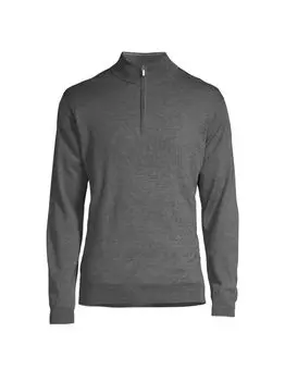 Мягкий свитер Crown с молнией на четверть Peter Millar, угольный