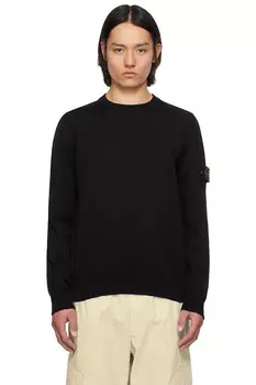Мягкий свитер из органического хлопка Stone Island, черный
