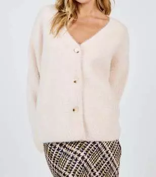 Мягкий свитер-кардиган Consistency бежевого цвета Sadie & Sage