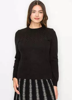 Мягкий свитер с шевронным узором Yal New York, черный