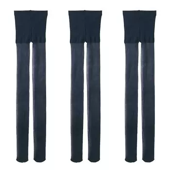 Мягкий тип, 17 ден, 3 пары чулок MUJI, черный