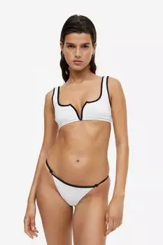 Мягкий топ бикини H&M, белый черный