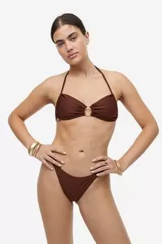 Мягкий топ бикини H&M, коричневый