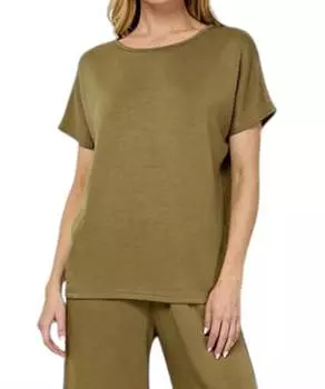 Мягкий топ Dolman Lounge в оливковом цвете SEE AND BE SEEN