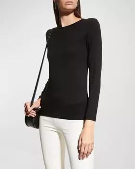 Мягкий топ с круглым вырезом Majestic Filatures