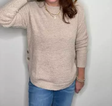 Мягкий топ с пуговицами по бокам в цвете Taupe hello nite, серо-коричневый